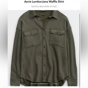 Aerie Lumberjack Waffle Shirt Medium